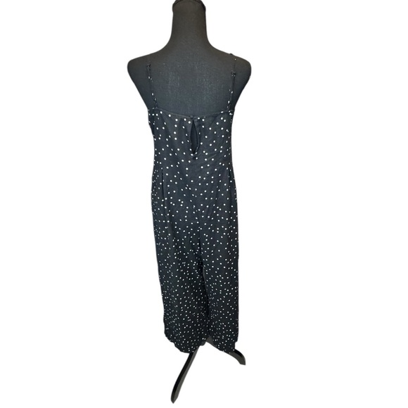 Roxy Black Polka Dot Wide Leg Jumpsuit - Size Small Spring Coastal Vacation C452 - Picture 4 of 9